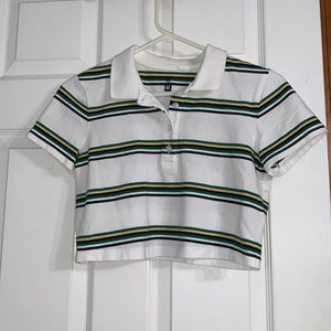collared striped crop top!